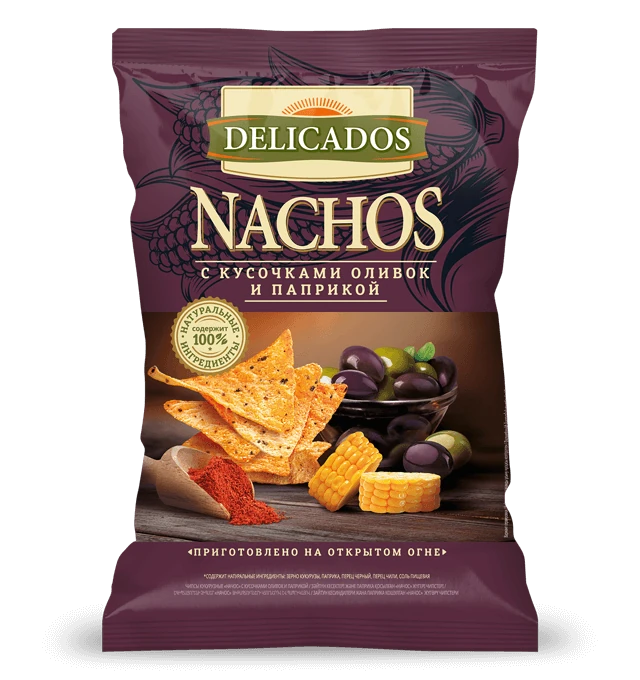 DELICADOS Начос с кусочками оливок и паприкой
